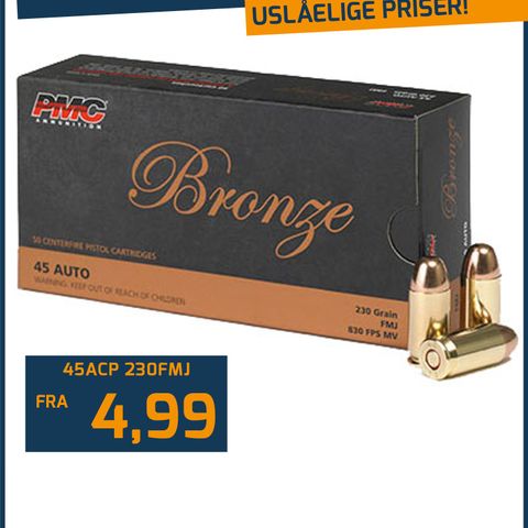 NORGES RIMELIGSTE 45 ACP ? PMC 230 FMJ