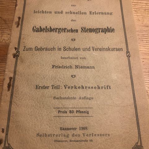 Tysk hefte utgitt 1908