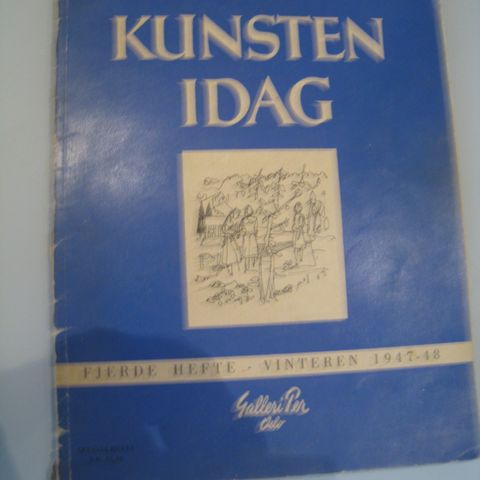 Kunsten i dag. 4.hefte 1947-48 med 2 originale tresnitt. Ett av Egner