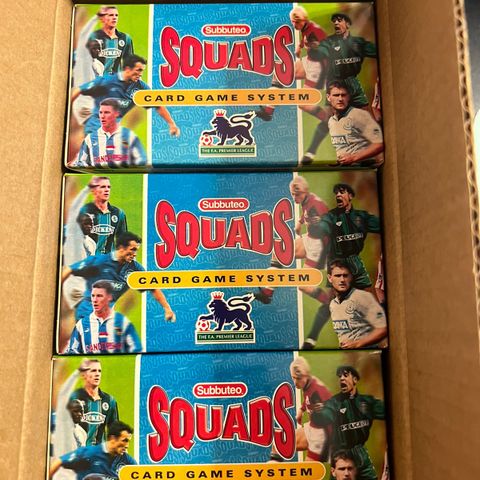 1996 Subbuteo Squads Hel ekse med 3 booster bokser se etter David Beckham rookie