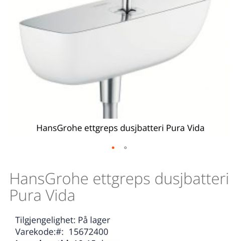 Hansgrohe pura vida badekar batteri som ny