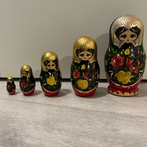 Matryoshka babushka dukker (5 stykker)