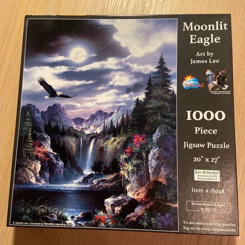 puslespill 1000 brikker- Moonlit Eagle