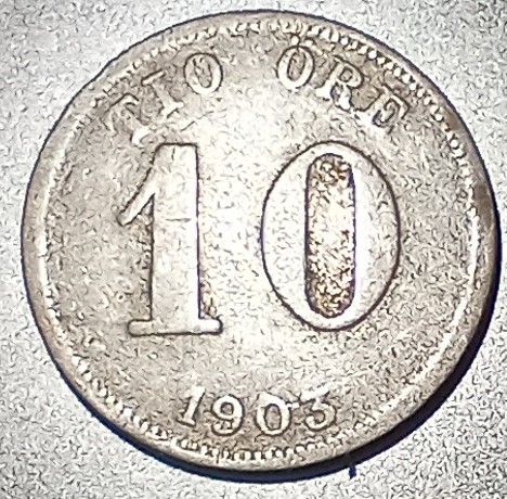 Sverige 10 öre 1903 .400 sølv NY PRIS