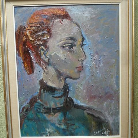 Joronn Sitje, Kvinneportrett, 60 x 77 cm, olje på plate