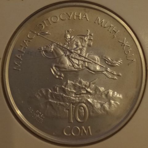 Kirgisistan 10 som 1995 .925 sølv NY PRIS
