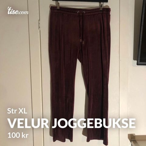 Burgunder velur joggebukse