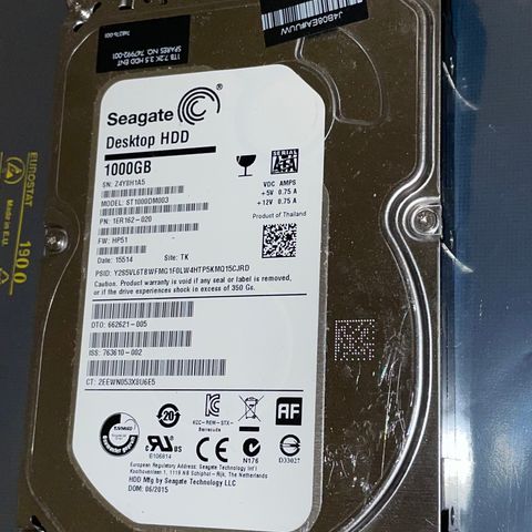 1TB harddisk SATA 3.5" 7200rpm