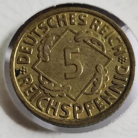 Tyskland  5 Reich spenning 1936 A Deutches Reich