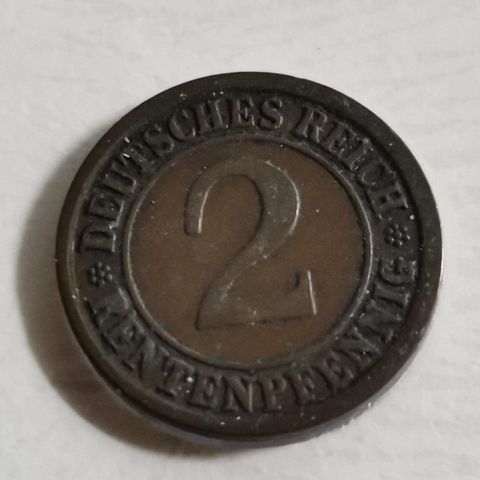 Tyskland 2 rentenpfennig 1924 J