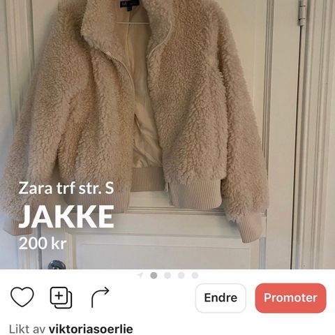 Zara cropped jakke fake fur