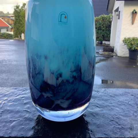 Kjempe fin retro vase ( Randsfjord glass )