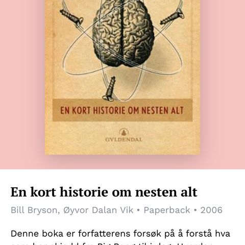 bok Bill Bryson, en kort historie om nesten alt