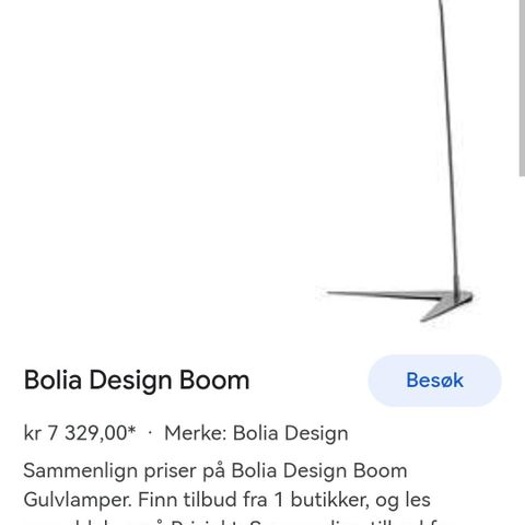 Bolia design boom gulvlampe