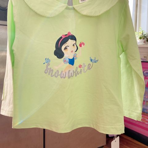 Disney jente grønn snøhvit prinsesse T-skjorte