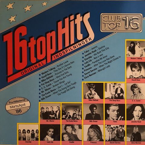 16 Top Hits Marts/April 1986( LP, Comp 1986)