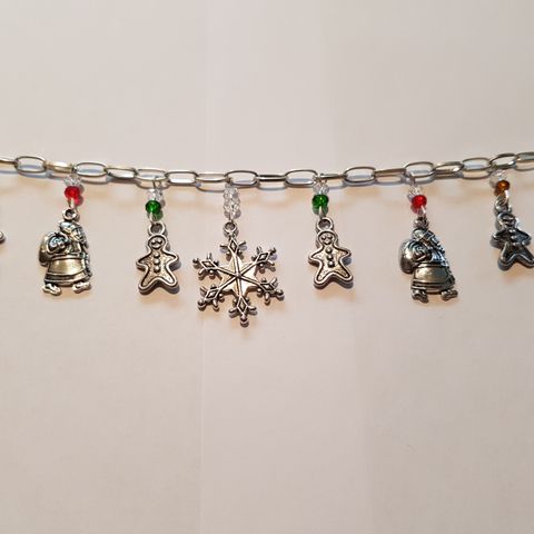 Ubrukt jule charms-armbånd, kan sendes, Christmas bracelet