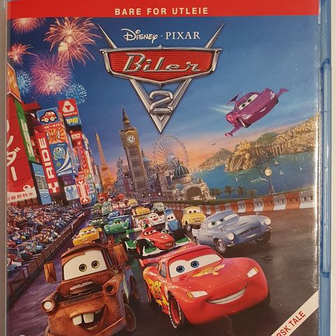 Blu-ray Disney Pixar 2011 "Biler 2 - CARS 2" 💥 Kjøp 4for100,-