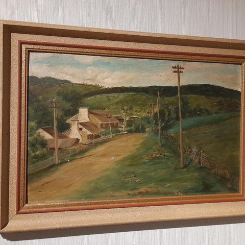 Ant. 1950 talls, usignert maleri fra den Belgiske landsbygden