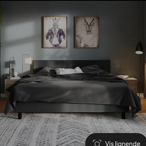 Komplett sengepakke 140x200 mørkegrå