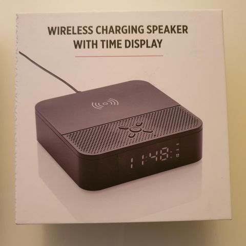 Wirless charging speaker with time display