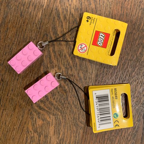 2 x 4 Brick - Bright Pink Key Chain with String Lego 853249