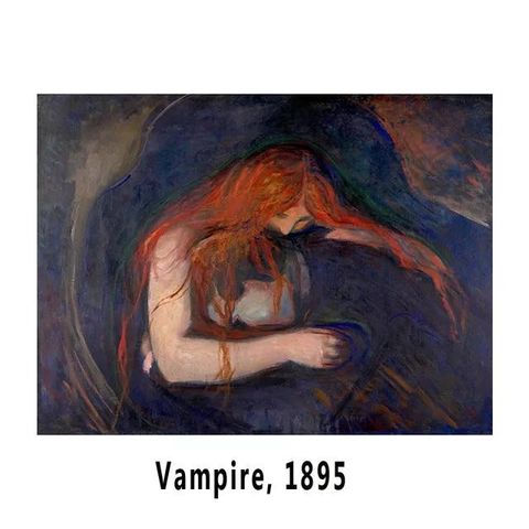 Stort trykk på lerret Edvard Munch Vampyr 1895