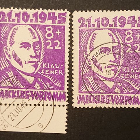 TYSKLAND: Mecklenburg- Vorpommeren Mi21 AFA16, 1945 / T1-100 x..