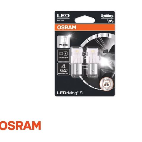 2 stk Osram P21/5W Cool White med 6000Kelwin selges