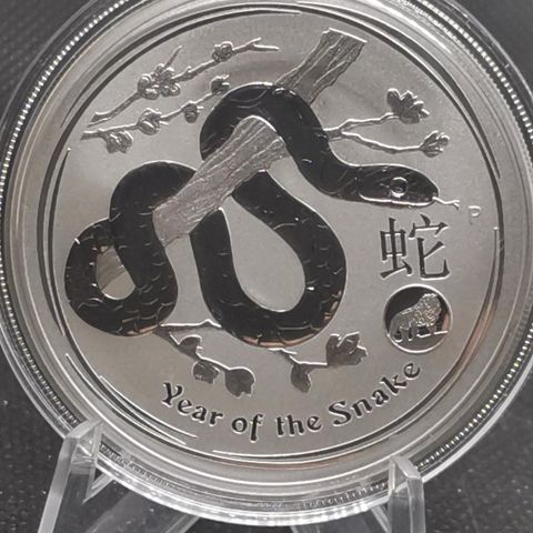 2013 Australia Sølv Lunar Year of the snake privy Lion   1 oz  .999  Bu kvalitet