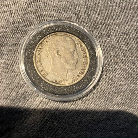 Norsk 1kr i sølv fra 1917