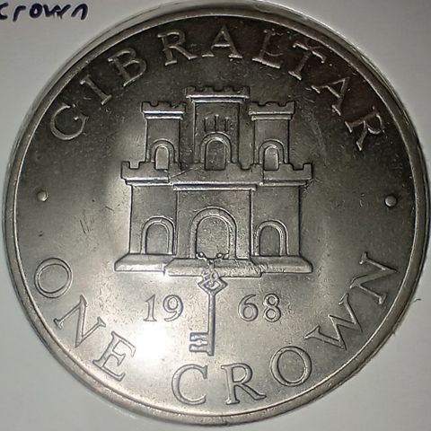 Gibraltar 1 crown 1968 NY PRIS