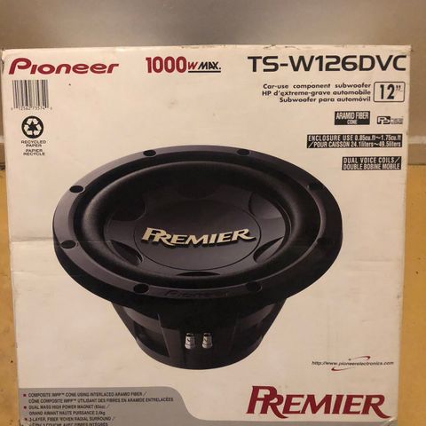 Ny 12’’ Pioneer Premier subwoofer selges!