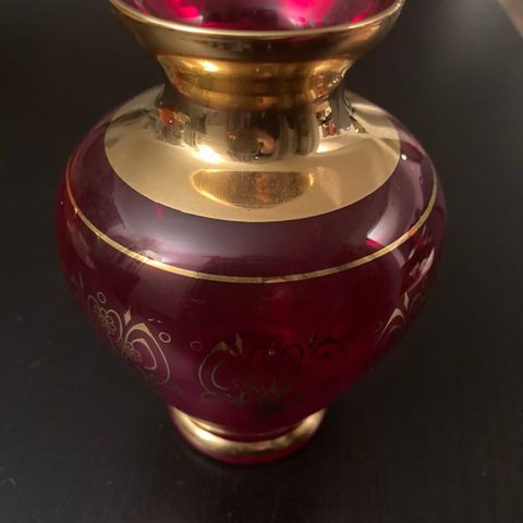 Eksklusiv Vecchia Murano vintage vase med 24K gull dekorasjon!