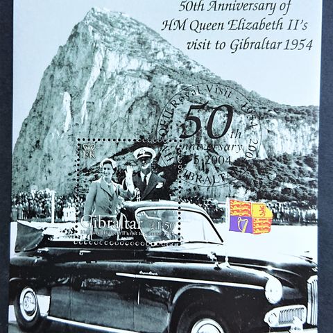 GIBRALTAR: 50års jubileum, miniark / BB20 ..