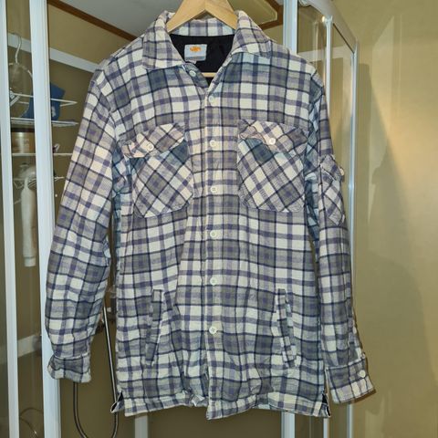 Flanell jakke / skjorte, fôret, rutete, str. M