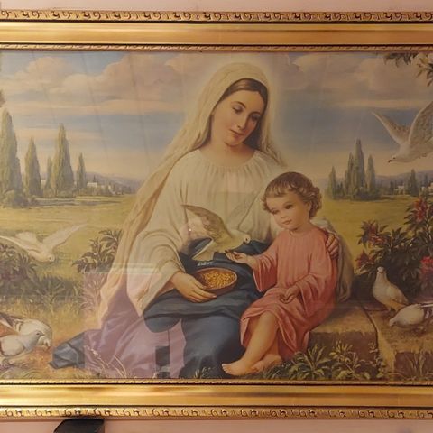 Bilde. Jomfru Maria og Jesusbarnet..