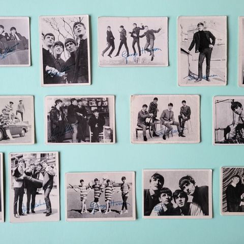 The BEATLES, 14 samlekort fra 1960-tallet, serie 1, svart/hvitt