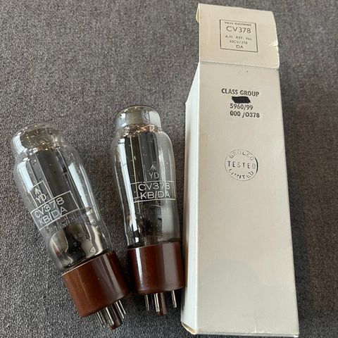 2 stk Mullard CV378, GZ37, 53KU rectifier/likeretter rør