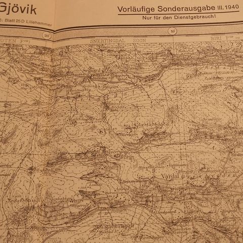 Krigskart- Gjøvik