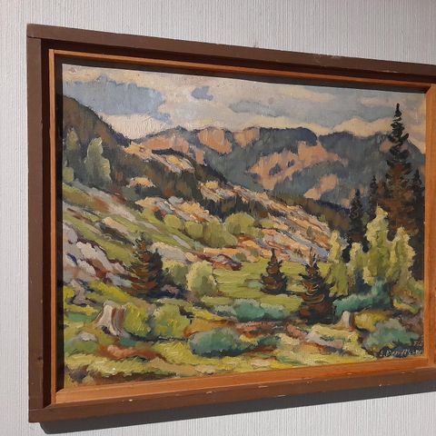 E. Bendiksen, "Fra Flå i Hallingdalen", eldre maleri