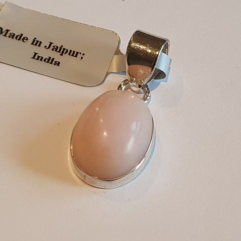 Peruvian Pink Opal 925 Silver Sølv Limited Edition Pendant Anheng 5cts