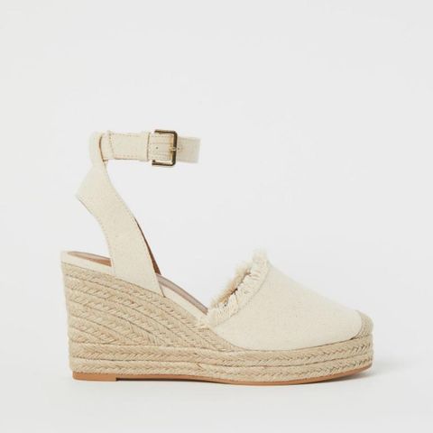 Espadrillos Sko med kilehæl, beige/creme, 36