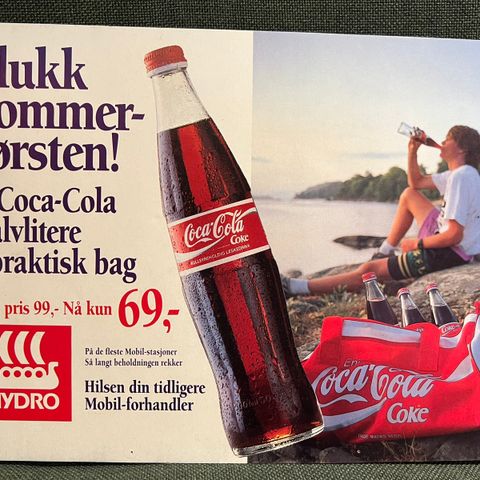 Coca cola papplakat fra 1992