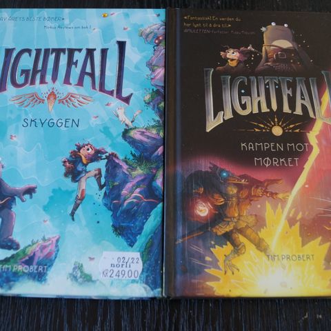 2 bøker Lightfall av Tim Probert- perfekt som gave!