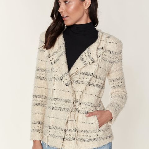 Iro Nine frayed boucle tweed jakke