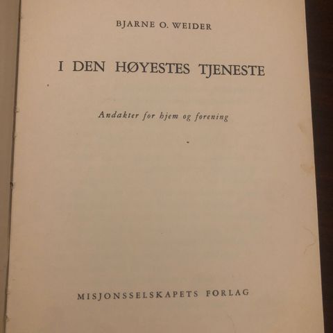 I den høyestes tjeneste. Utgitt 1956