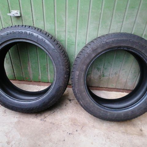 Piggfrie vinterdekk 2stk 225/55 R18