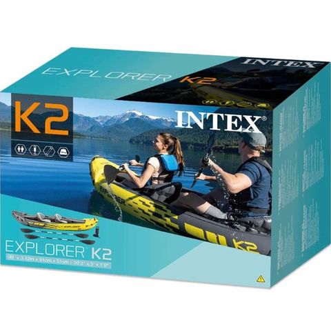 Intex Explorer K2 oppblåsbar kajakk HELT NY