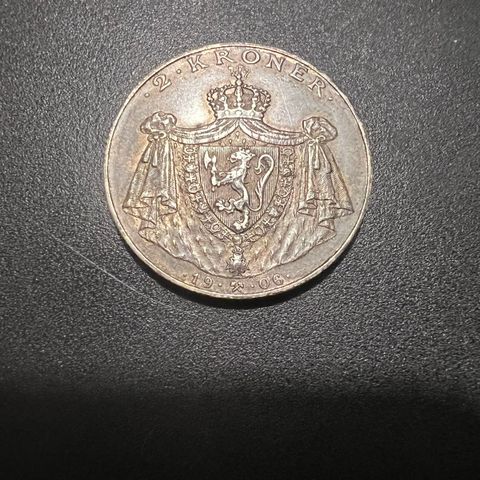 Mynt Unionsoppløsningen 2 kroner 1906